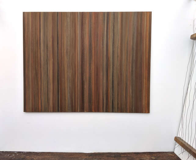 Back to Earth | 2014 – 2019 | soil from Germany, USA, Greece, France & Croatia | acrylic on cotton | 150 x 190 cm Back to Earth | 2014 – 2019 | soil from Germany, USA, Greece, France & Croatia | acrylic on cotton | 150 x 190 cm