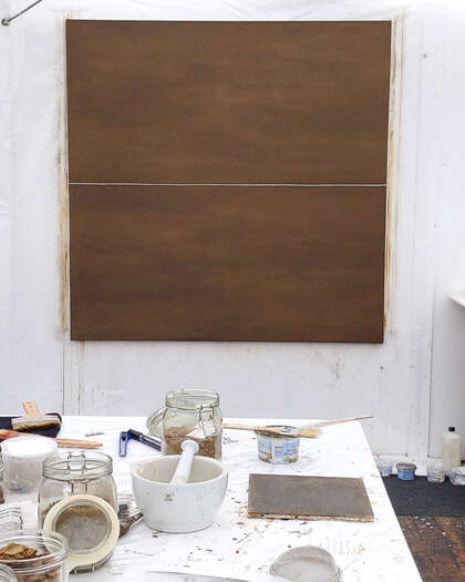 East of Munich 2019 | soil from the Ebersberger Forest, the river Isar & Bogenhausen, Munich | acrylic on cotton |150 x 150 cm East of Munich 2019 | soil from the Ebersberger Forest, the river Isar & Bogenhausen, Munich | acrylic on cotton |150 x 150 cm
