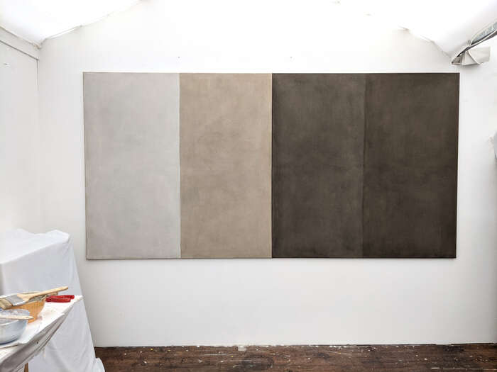 Visual Purity no. 2 | 2021 | soil from Germany & Holland with acrylic on cotton | 140 x 280 cm Visual Purity no. 2 | 2021 | soil from Germany & Holland with acrylic on cotton | 140 x 280 cm