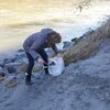 Digging for soil | Salzach river, Germany