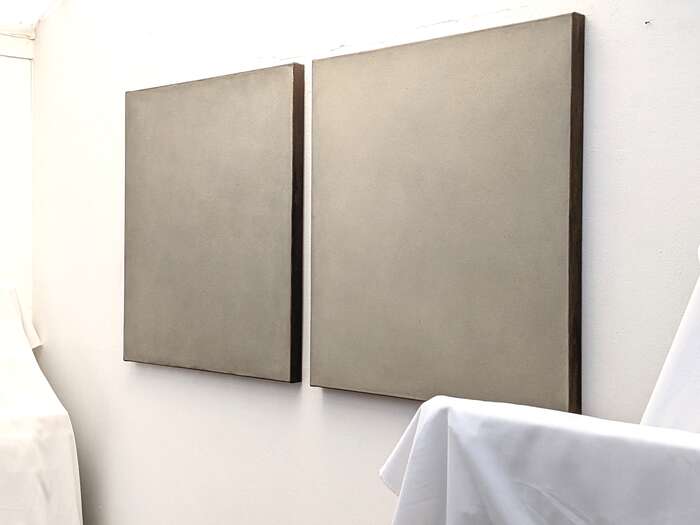 In the Mood 1 & 2 | 2022 | soils from Bavaria, Germany with acrylic on linen | ea. 100 x 100 x 4.5 cm In the Mood 1 & 2 | 2022 | soils from Bavaria, Germany with acrylic on linen | ea. 100 x 100 x 4.5 cm