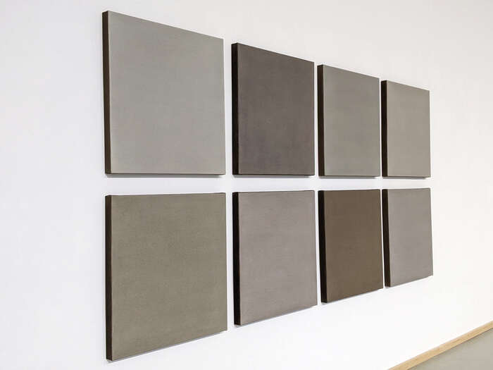 With the Ground We Stand On 1-8 | 2022 | soils from Bavaria & Baden Württemberg, Germany with acrylic on linen | ea. 70 x 70 x 4.5 cm With the Ground We Stand On 1-8 | 2022 | soils from Bavaria & Baden Württemberg, Germany with acrylic on linen | ea. 70 x 70 x 4.5 cm