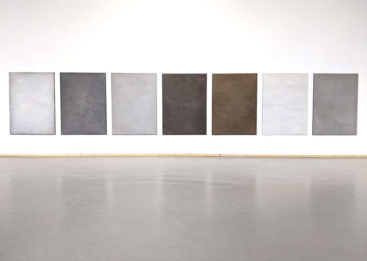 Time and Space 1-7 | 2020 - 2022 | soils from Bavaria, Germany with acrylic on cotton | ea.165 x 120 cm Time and Space 1-7 | 2020 - 2022 | soils from Bavaria, Germany with acrylic on cotton | ea.165 x 120 cm