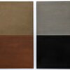 At a Certain Time of the Day no. 1 & 2 | 2024 | soils from Germany, Austria, France, Holland, Greece & Spain with acrylic on cotton | ea. 150 x 135 cm