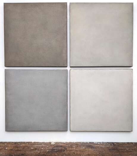 Ground & Space_part 2 (4-pieces) | 2023 | soils from Germany & France with acrylic on linen | ca. 207 x 207 cm (je 100 x 100 x 4.5 cm)