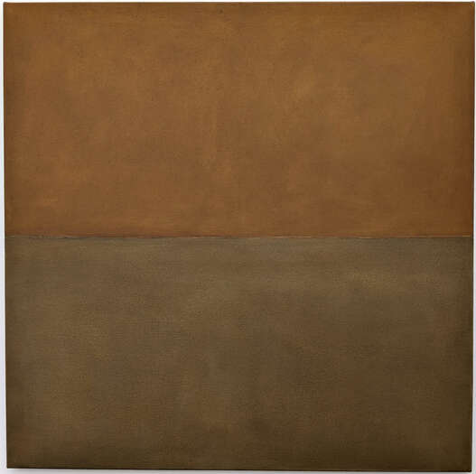 Take Me There Again no. 5 | 2024 | soils from Germany & Greece | with acrylic on cotton | 130 x 130 cm Take Me There Again no. 5 | 2024 | soils from Germany & Greece | with acrylic on cotton | 130 x 130 cm